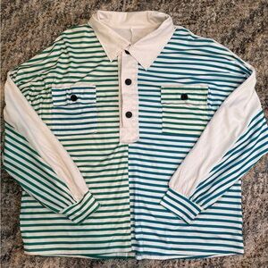 SHEIN Striped Button Down Shirt